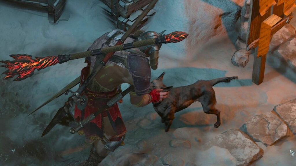 Diablo IV interações com animais e cachorros