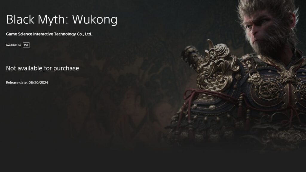 Black Myth Wukong Já Disponível na PlayStation Store
