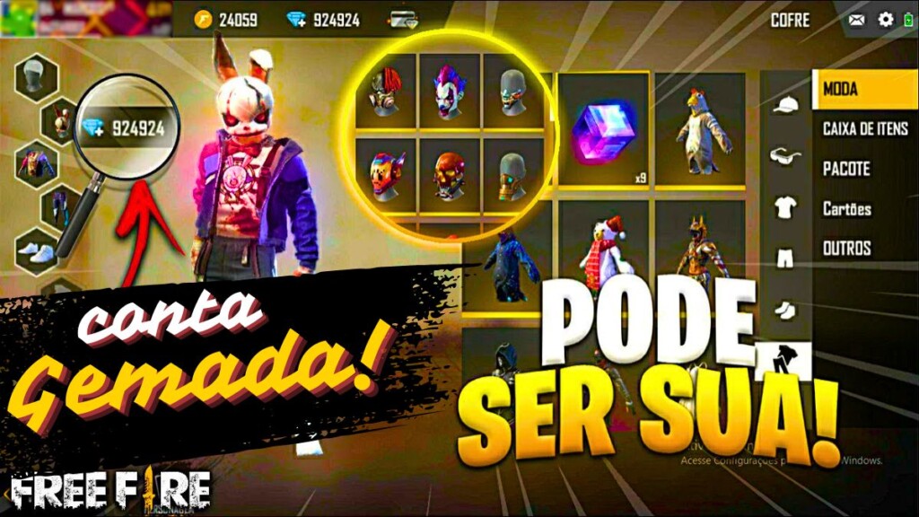 Contas de Free Fire Gemadas Maio de 2024 Grátis!