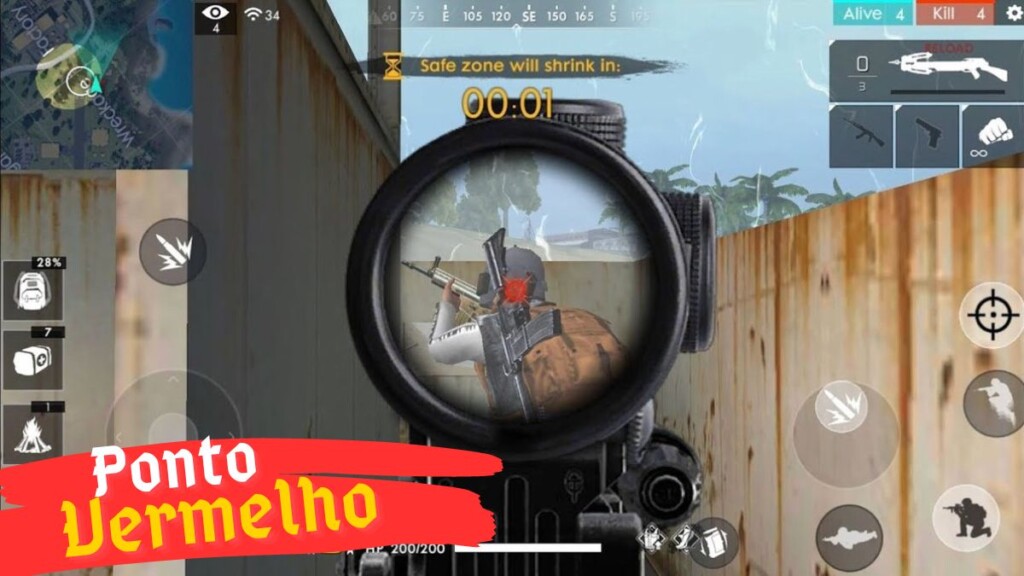 Para que serve o ponto vermelho no Free Fire