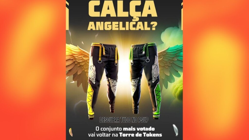 Calça Angelical de Volta na Torre de Tokens do Free Fire