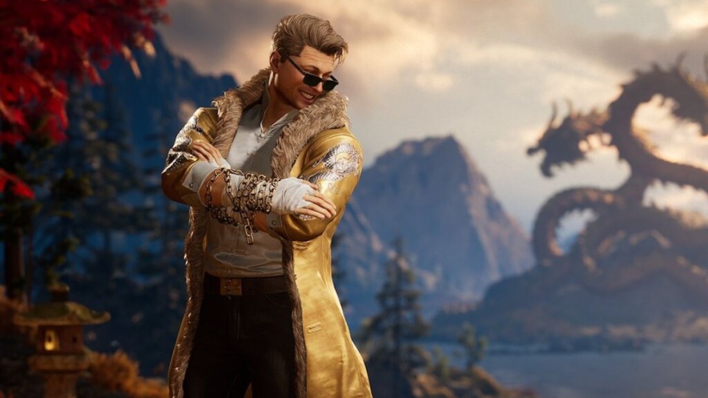 Johnny Cage Com Um Toque de Ouro resgatar skins do johnny cage garoto dourado